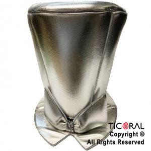 SOMBRERO GALERON METAL LISO CON MOO PLATA x 1